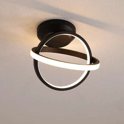 Creative Circles LED Black Modern Ceiling Lights Flush Mount Lighting