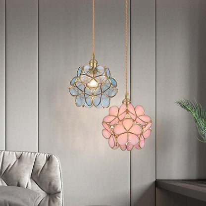 Ornate Copper Glass Pendant Lights Traditional Classic Pendant Lighting