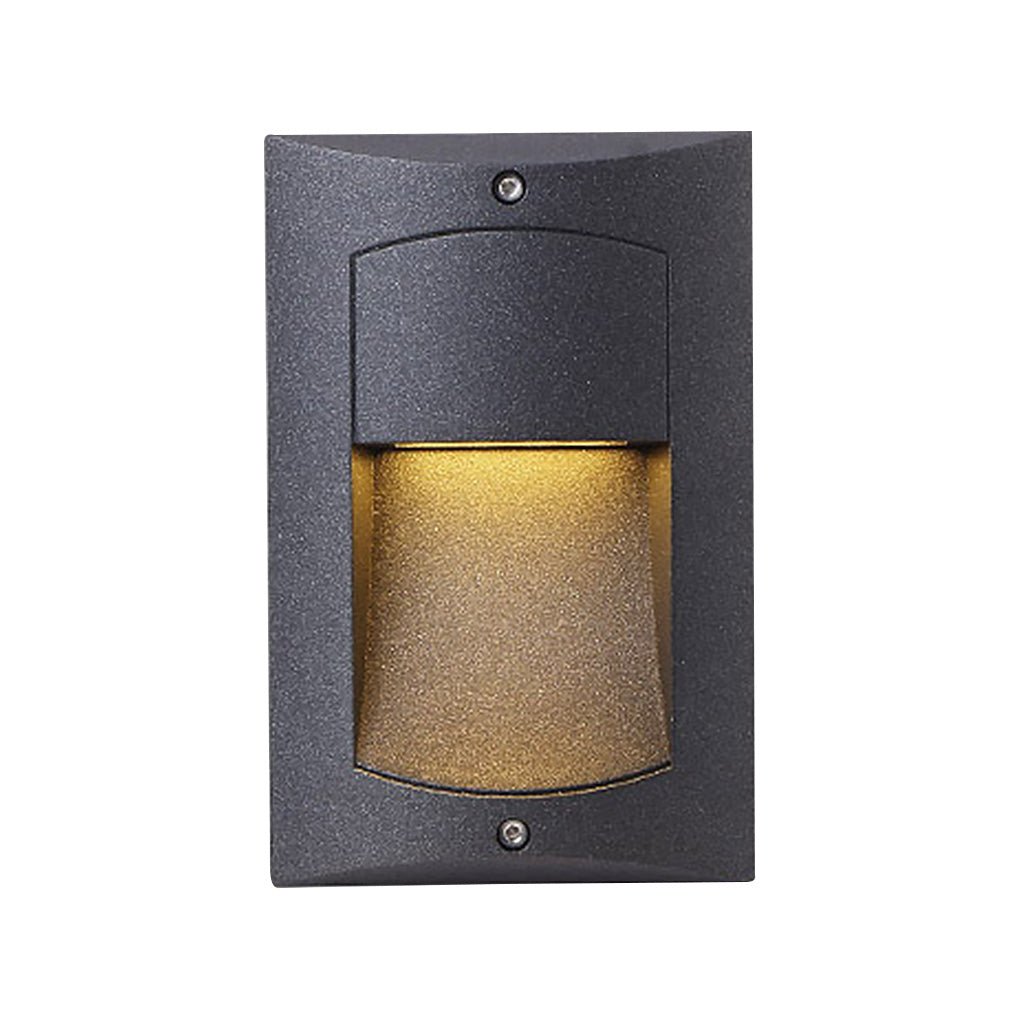 Rectangle Waterproof LED Black Modern Outdoor Step Lights Recessed Stair Sconces