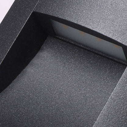 Rectangle Waterproof LED Black Modern Outdoor Step Lights Recessed Stair Sconces