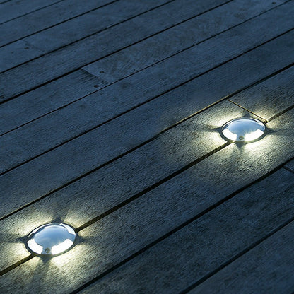 Round DC12V Modern Recessed LED Step Lights Waterproof Underground Garden Deck Lighting