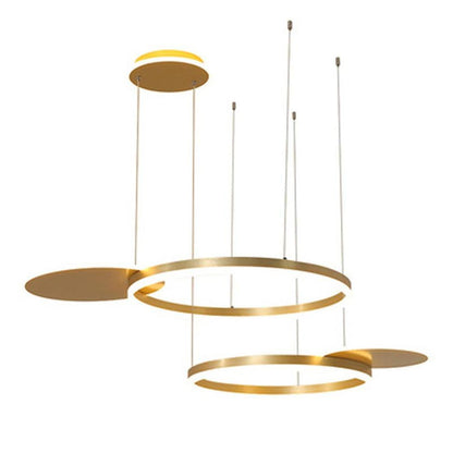 Nordic Circular LED Ceiling Chandelier with with Streamlined Light Distribution