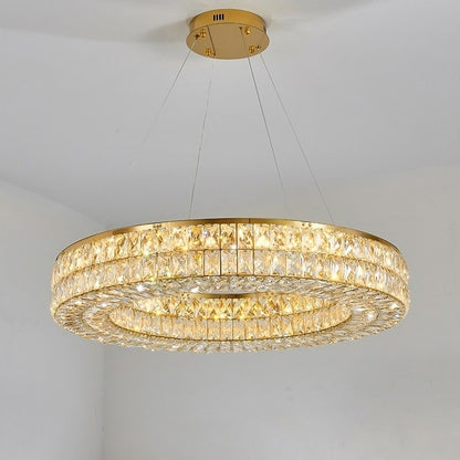 Bacci Crystal Modern Chandelier, Gold