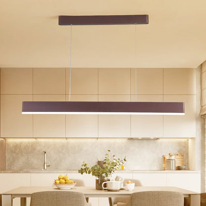 Aluminum Minimalist Ceiling Hanging Fixture Modern Linear LED Pendant Lights For Kitchen Island