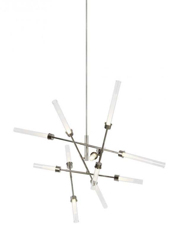 Chandelier, 12-Light, LED, Nickel, 52.3"L (700LNG12AN-LED930 70P9E4V)