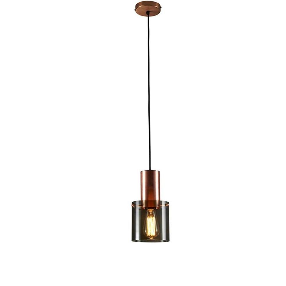 Modernist Cylindrical Glass Pendant Lighting Industrial Pendant Lighting Metal