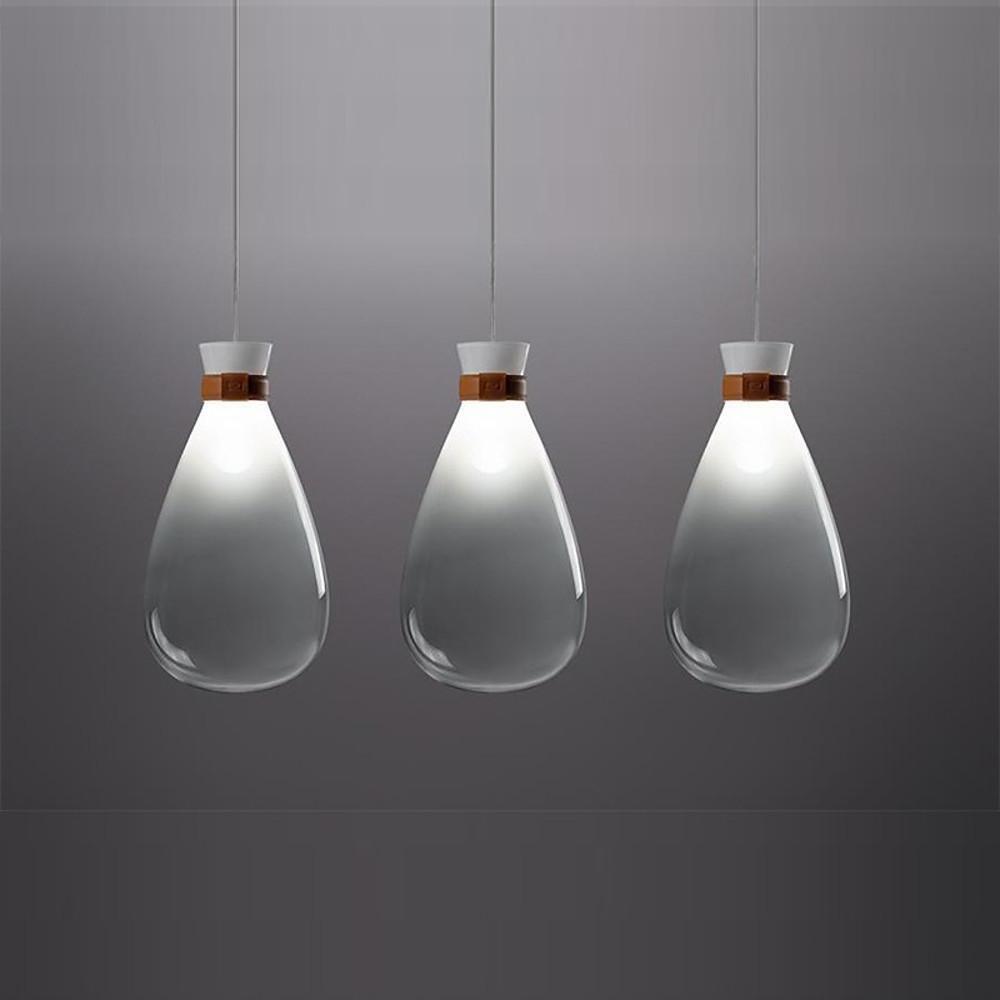 Industrial Teardrop Pendant Light Vintage Glass Metal LED Ceiling Light