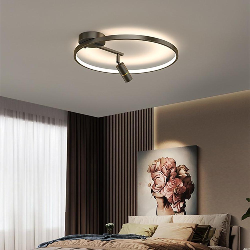 LED Circle Spotlight Modernist Single Dimmable Flush Mount Ceiling Light for Bedroom