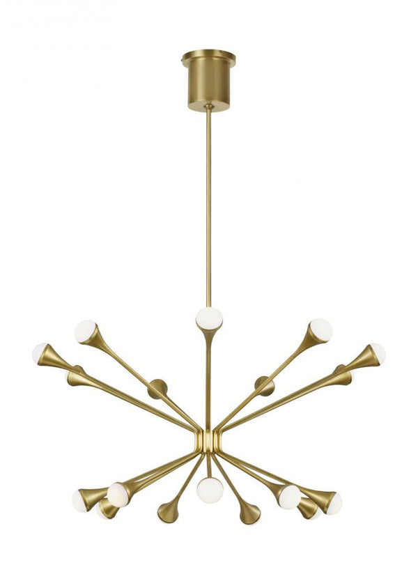 Chandelier, 18-Light, 2-Tier, LED, Aged Brass, Acrylic, 32"W (700LDY18R-LED930 70P9E5A)