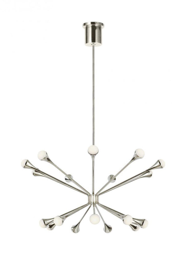 Chandelier, 18-Light, 2-Tier, LED, Polished Nickel, Acrylic, 32"W (700LDY18N-LED930 70P9E59)