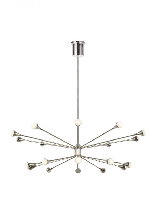 Chandelier, 20-Light, 2-Tier, LED, Polished Nickel, Acrylic, 48"W (700LDY20N-LED930 70P9E5D)