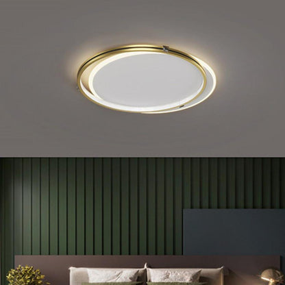 2 Circle Metal Dimmable LED Modern Ceiling Light Flush Mount Lighting