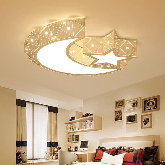 Moon Star Shaped LED Modern Ceiling Lights Flush Mount Lighting Hanging Lamp