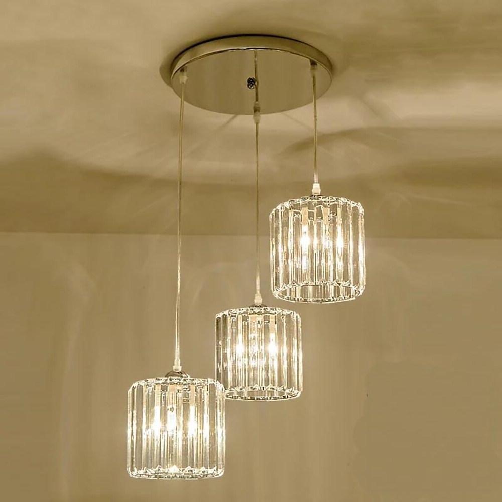 3 Metal Crystal Island Lantern Chandelier LED Ceiling Light