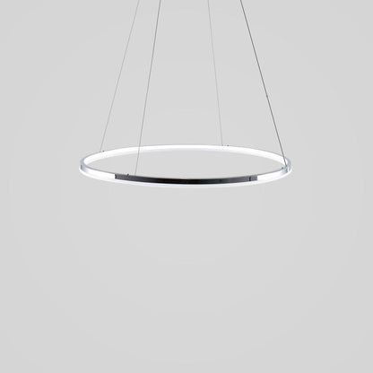 LED Circular Sturdy Modernistic Brushed Nickel Pendant Light With Remote Controller