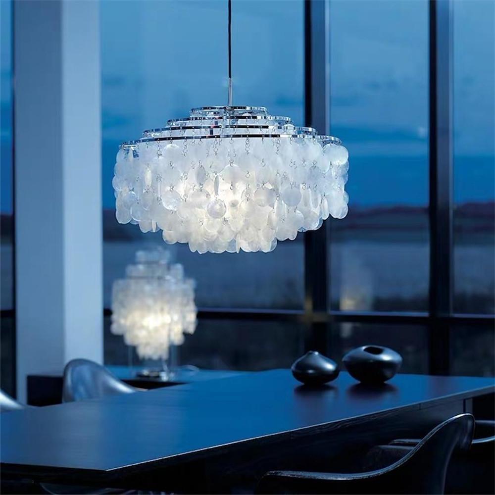 Seashell Discs Chandelier - 39.4'' Chain Length Pendant Lights