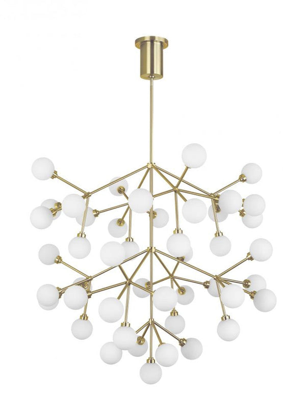 Chandelier, 45-Light, 3-Tier, LED, Aged Brass, Glass, 32.5"W (700MRAGWR-LED927 70E7EVP)