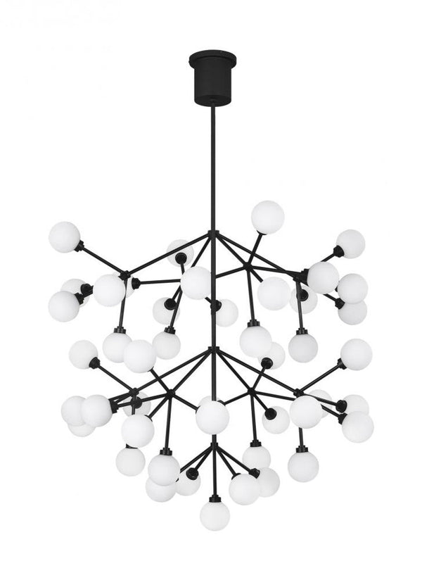 Chandelier, 45-Light, 3-Tier, LED, Matte Black, Glass, 32.5"W (700MRAGWB-LED927 70P9E5L)