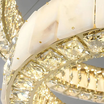 Natural Marble & Crystal Modern Chandelier