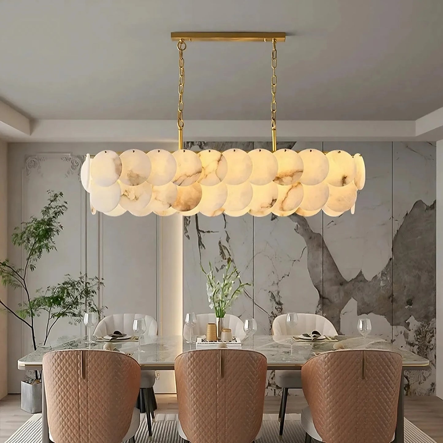 Moonshade Marble Dining Room Chandelier