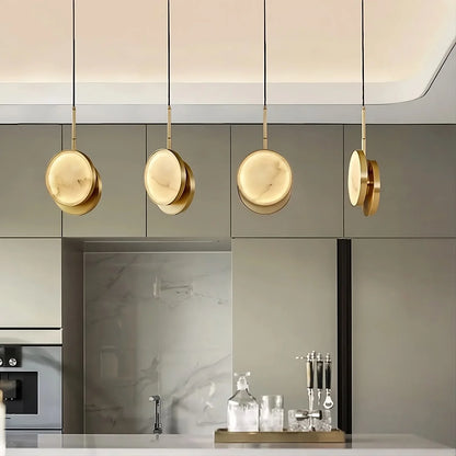 Modern Marble & Brass Light Fixture