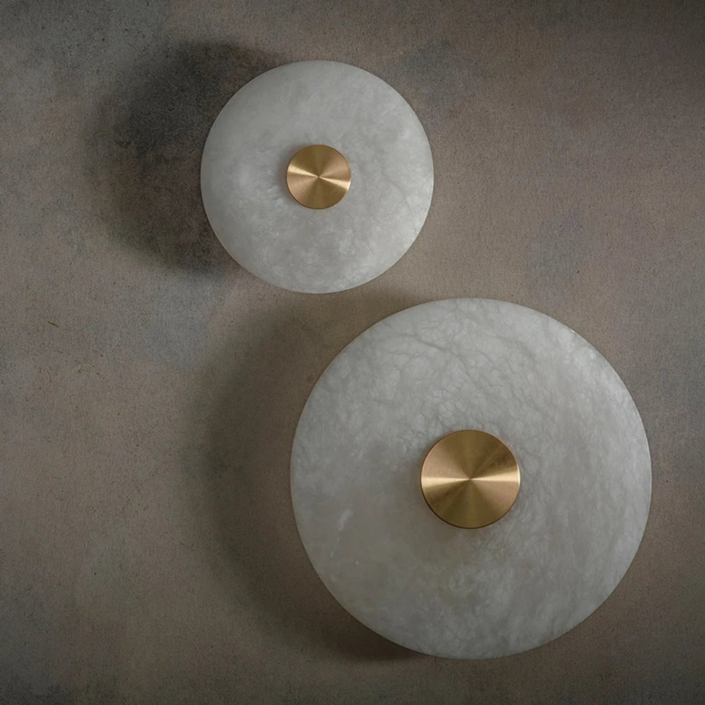 Moonshade Natural Marble Disc Wall Sconce