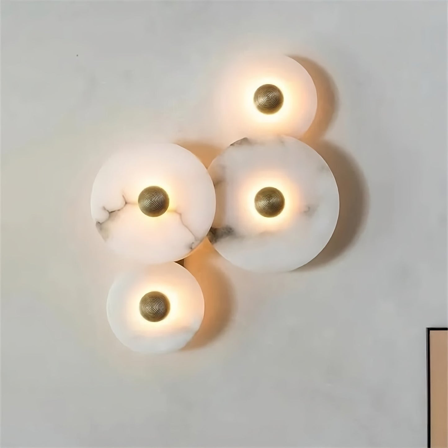 Moonshade Natural Marble Disc Wall Sconce