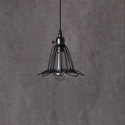 Nordic Vintage Metal Lantern Pendant Light LED Industrial Ceiling Light