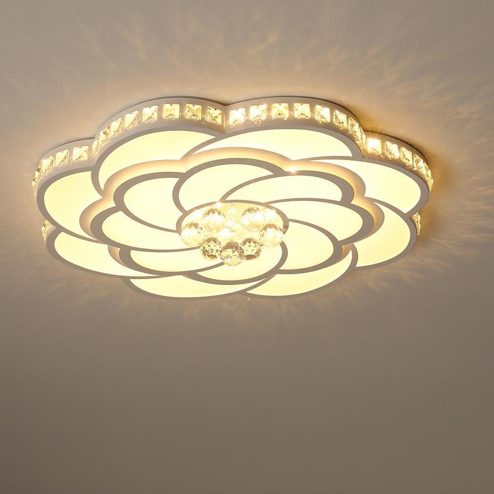 Flower Swirl Metal Novelty LED Flush Mount Ceiling Light for Bedroom