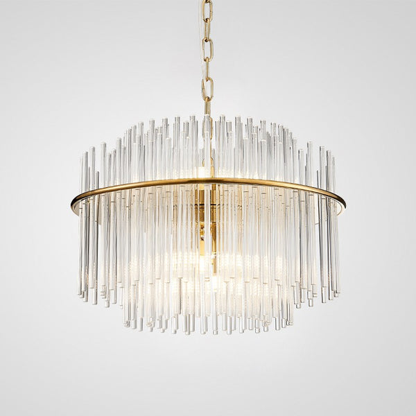 Postmodern American style round glass tube chandelier