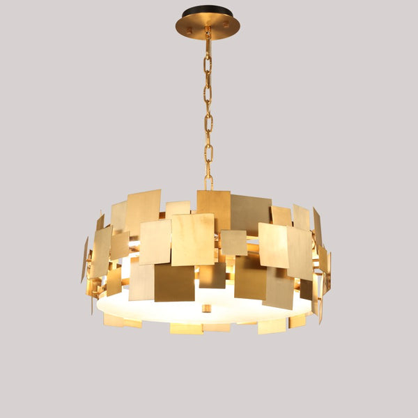 Modern style round metal 4 lights chandelier