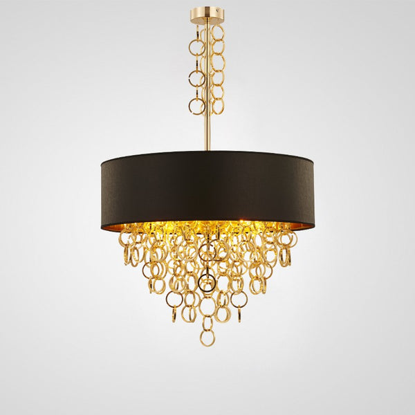 Postmodern style cloth and metal rings 4 lights chandelier