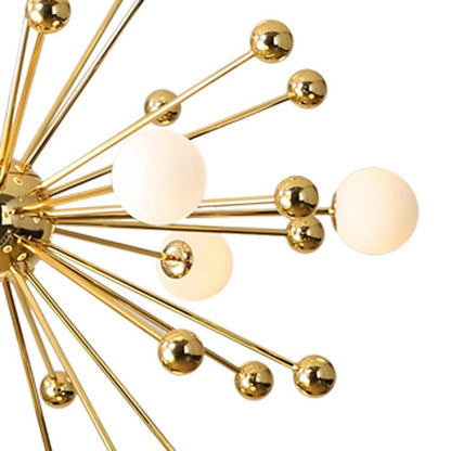 Nordic Globe Sputnik Chandelier Modern Gold Living Room Chandelier 18 Bulbs