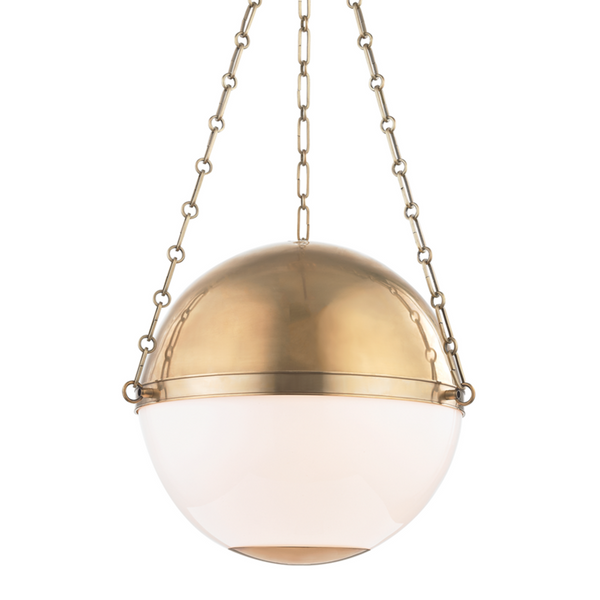 No.2 Pendant, 3-Light, Aged Brass, 20.5"W (MDS751-AGB A5GL4)