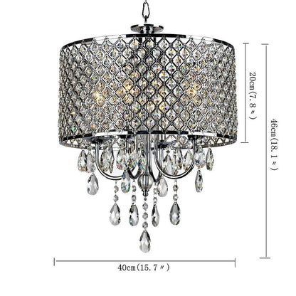 Electroplated Metal Crystal LED Country Chandeliers Kitchen Pendant Light