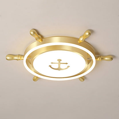 Mediterranean Style Cartoon Rudder Design LED High Transmittance Ceiling Lamp