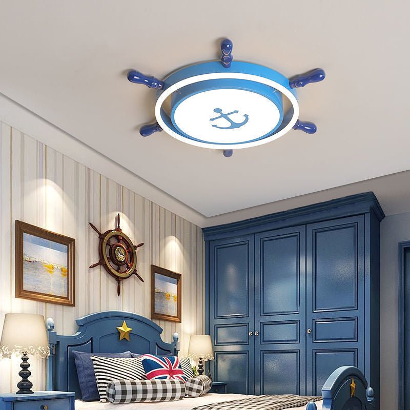 Mediterranean Style Cartoon Rudder Design LED High Transmittance Ceiling Lamp