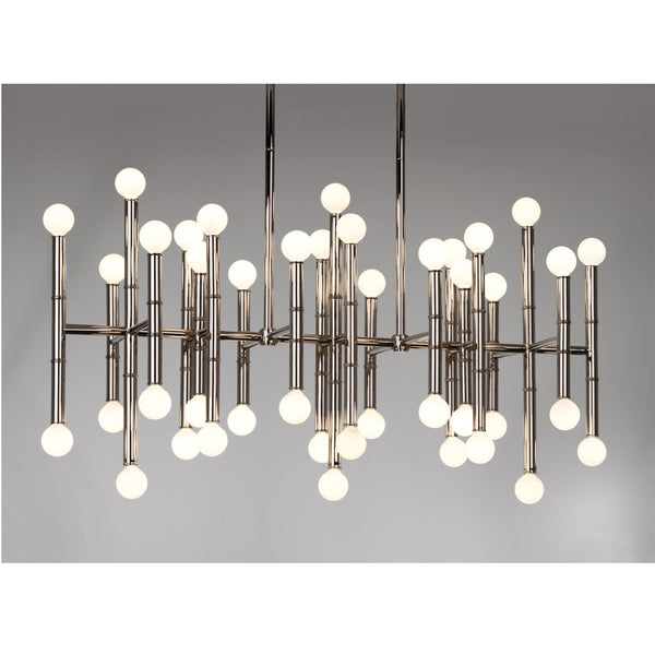 Polished Nickel 42 Light Andy Abbey GM079 Chandeliers with Shades  14Wx24Hx38L