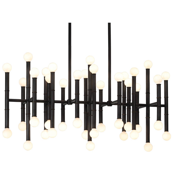 Black 42 Light Andy Abbey GM079 Chandeliers with Shades  14Wx24Hx38L