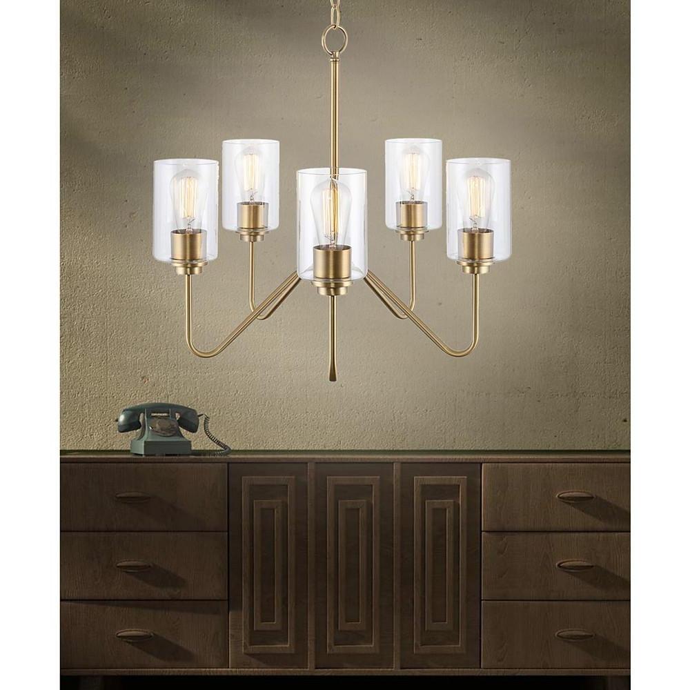 5-light Candelabra Design Electroplated Glass Modern Chandeliers