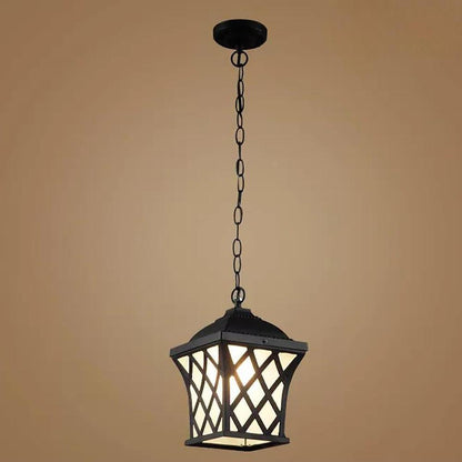 Classic Electroplated Metal Glass Lantern Traditional Pendant Lighting