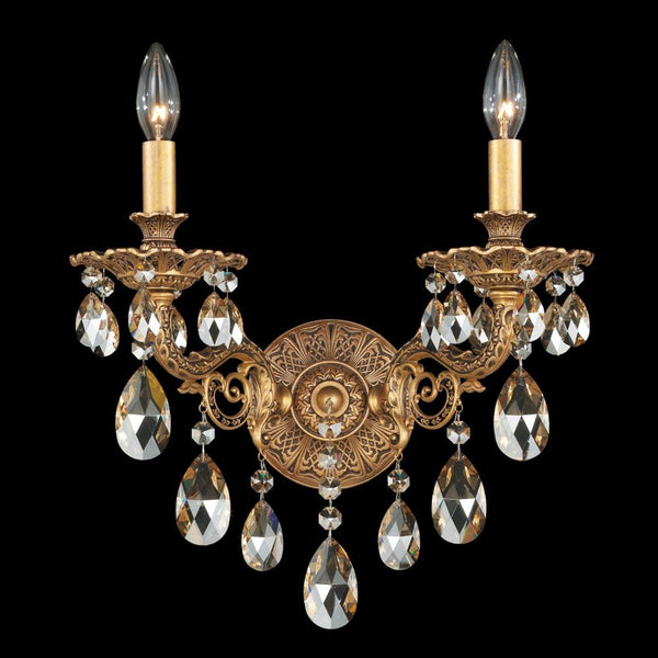 Wall Sconce, 2-Light, Heirloom Bronze, Clear Swarovski Crystal, 15.5"H (5642-76S 1HWYQ9)