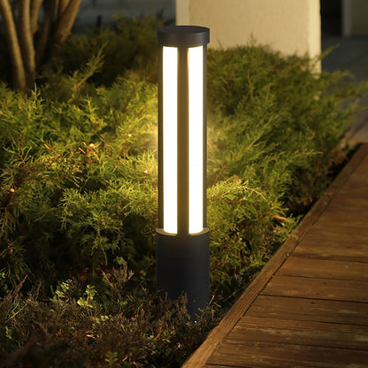 Cylinder Shaped LED Black Modern Outdoor Post Lights Pole Lamp Path Lights