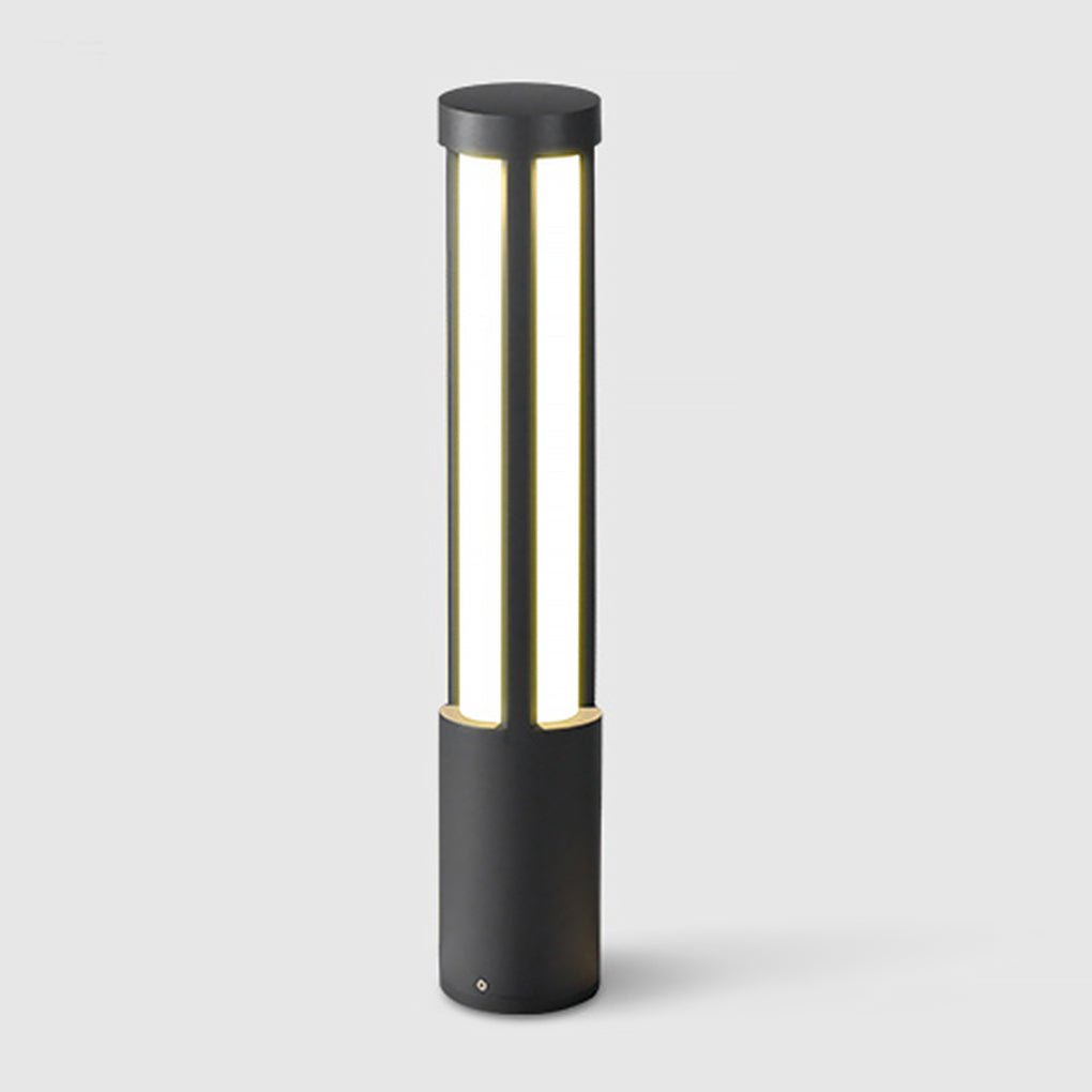 Cylinder Shaped LED Black Modern Outdoor Post Lights Pole Lamp Path Lights