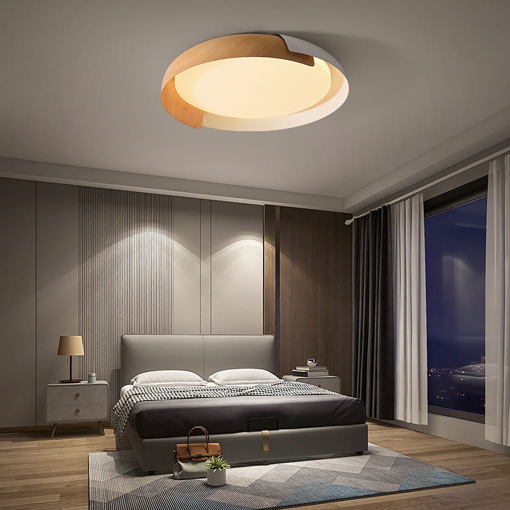 Minimalist LED Stepless Dimming Personality Round Ceiling Light for Bedroom