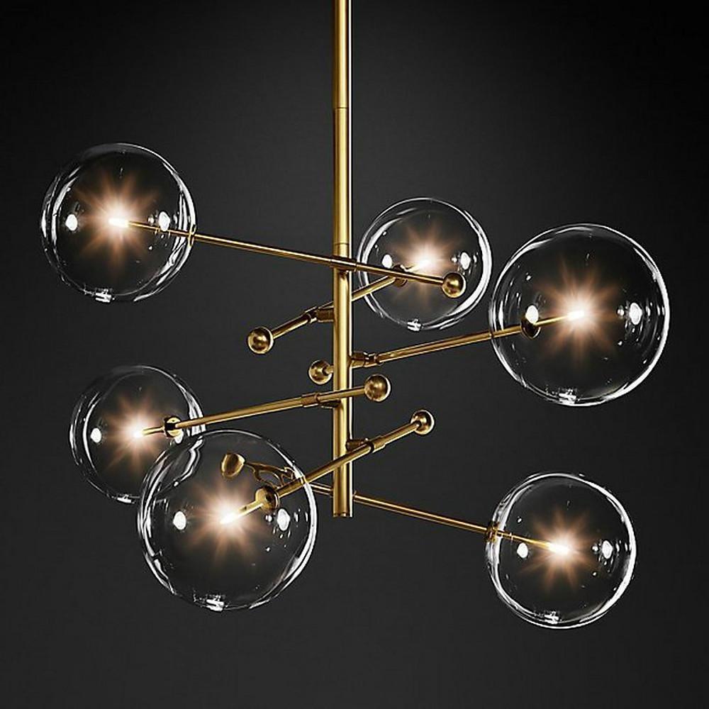 Geometrical Globe Chandelier Lamp Metal Glass Kitchen Dining Room Ceiling Light