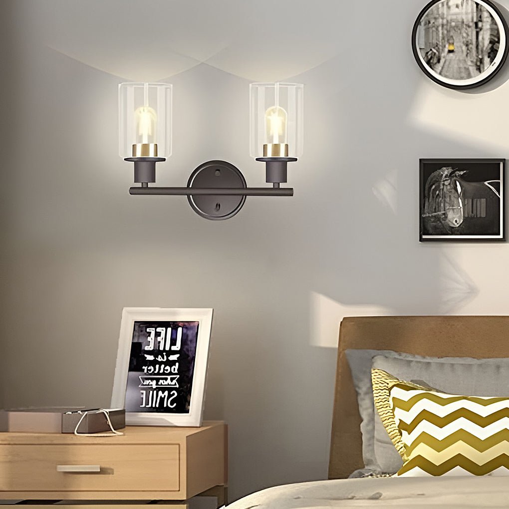 Industrial Plug-In Glass Wall Sconce Creative Bathroom & Bedroom Vanity Lighting