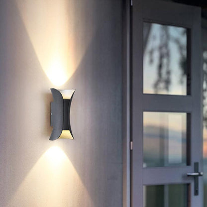 Curved LED Up and Down Lighting Waterproof Modern Outdoor Wall Lights