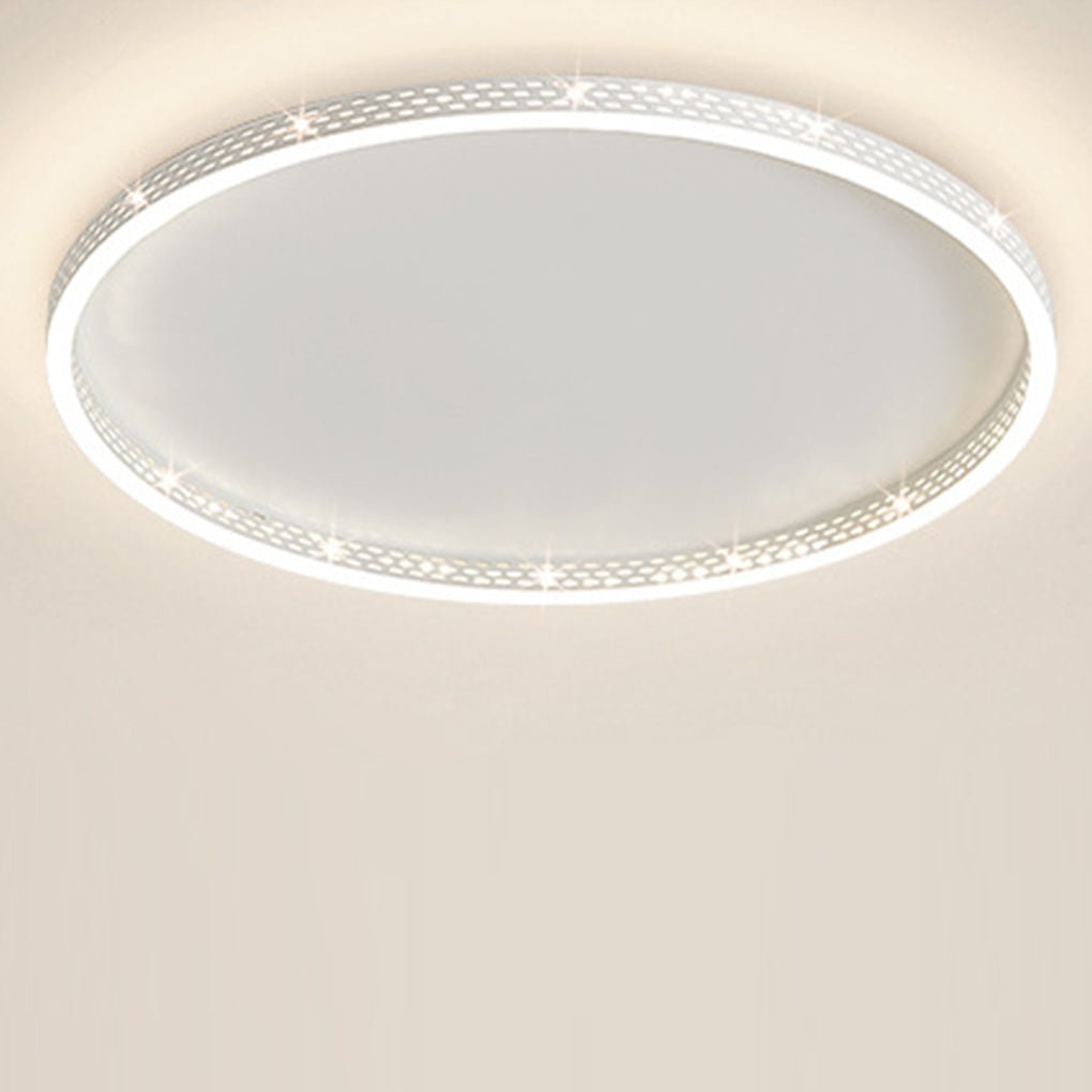 Modern Round Dimmable Flush Mount Lights LED Ceiling Light with Hollow Edge