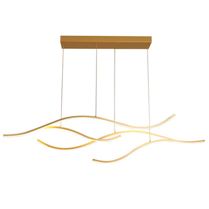 Wave Linear Hanging Branch Chandelier LED Island Pendant Light